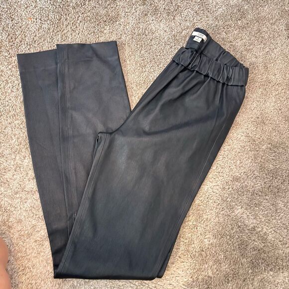 J CREW COLLECTION Black lamb leather stretch leggings sz 4 - Picture 5 of 6